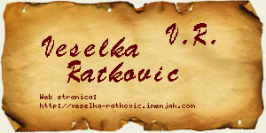 Veselka Ratković vizit kartica